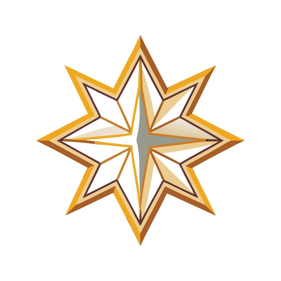Creative star-shaped mirror for wall vector