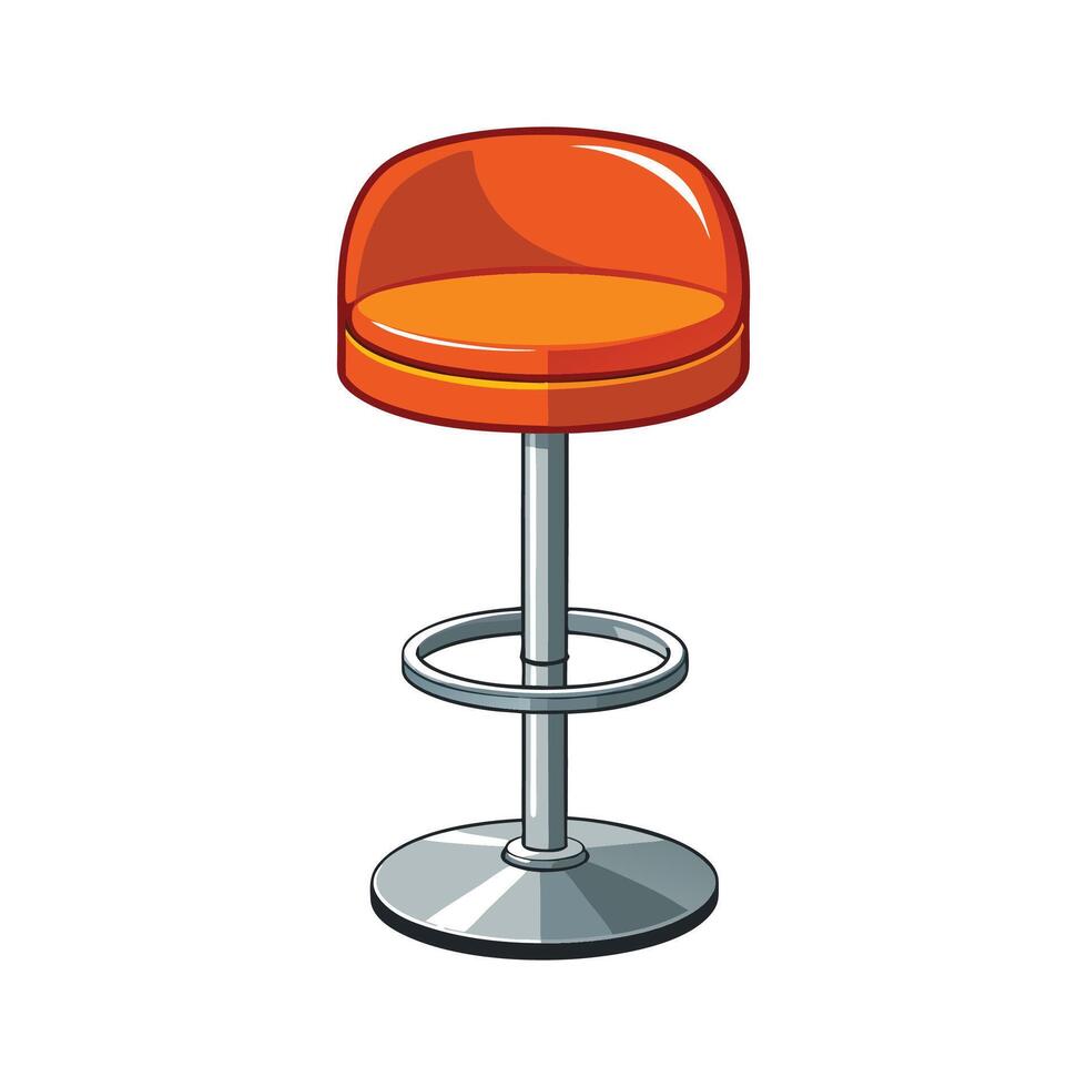 Chic barstool featuring padded round seat vector