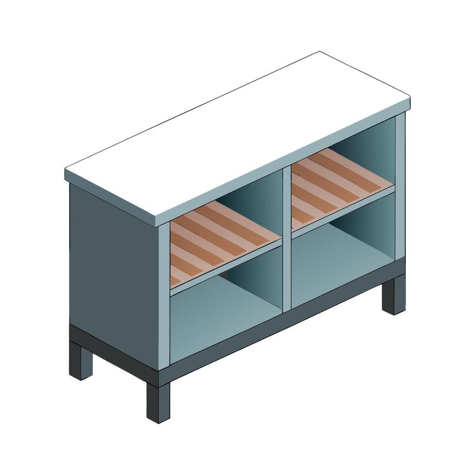 Chic compact shoe bench with cubby shelf vector