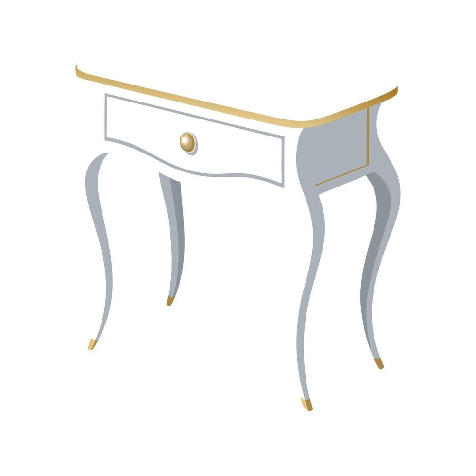 Elegant writing desk with curved legs vector