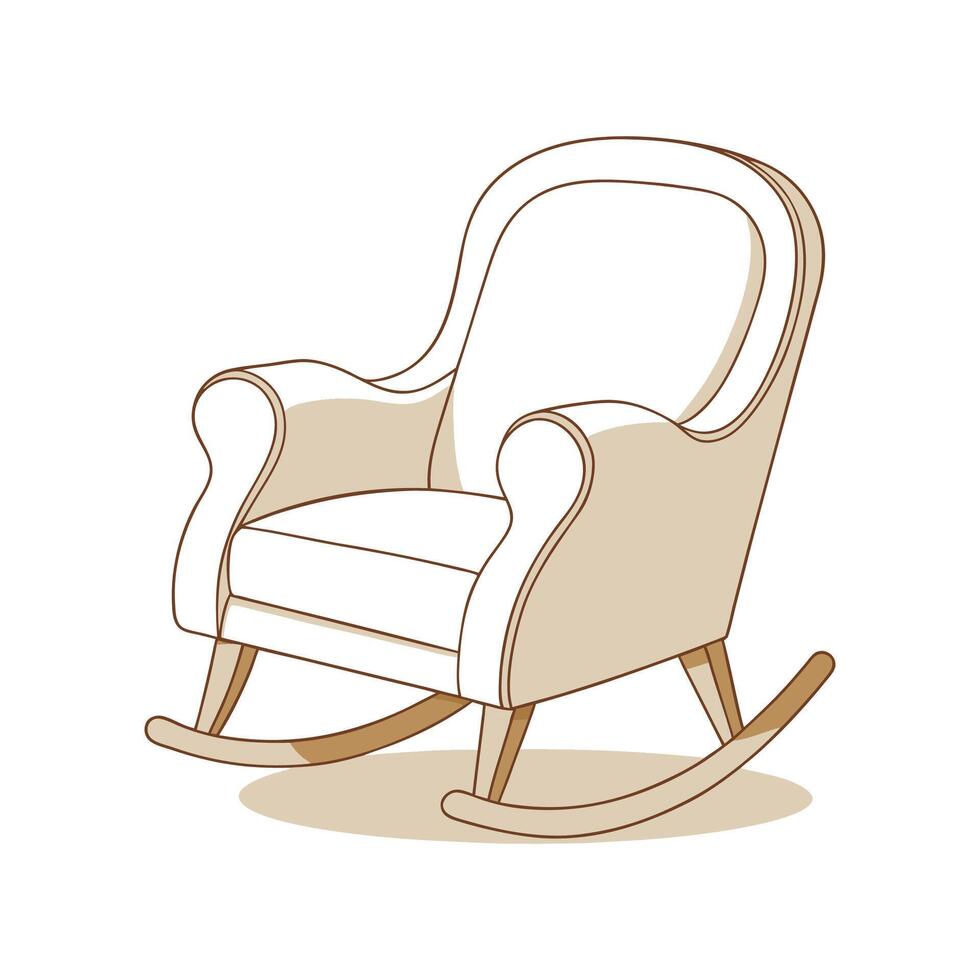 Creative rocking chair design with upholstery vector