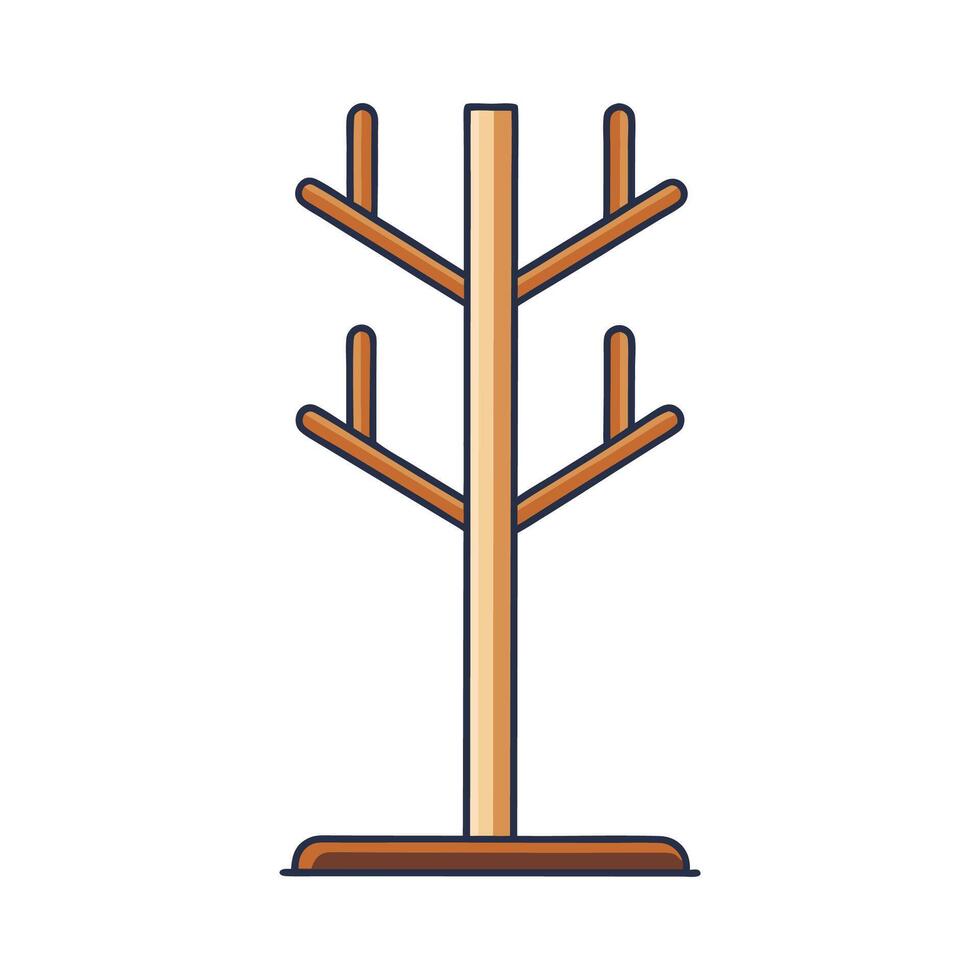 Creative coat rack with vertical minimalist style vector