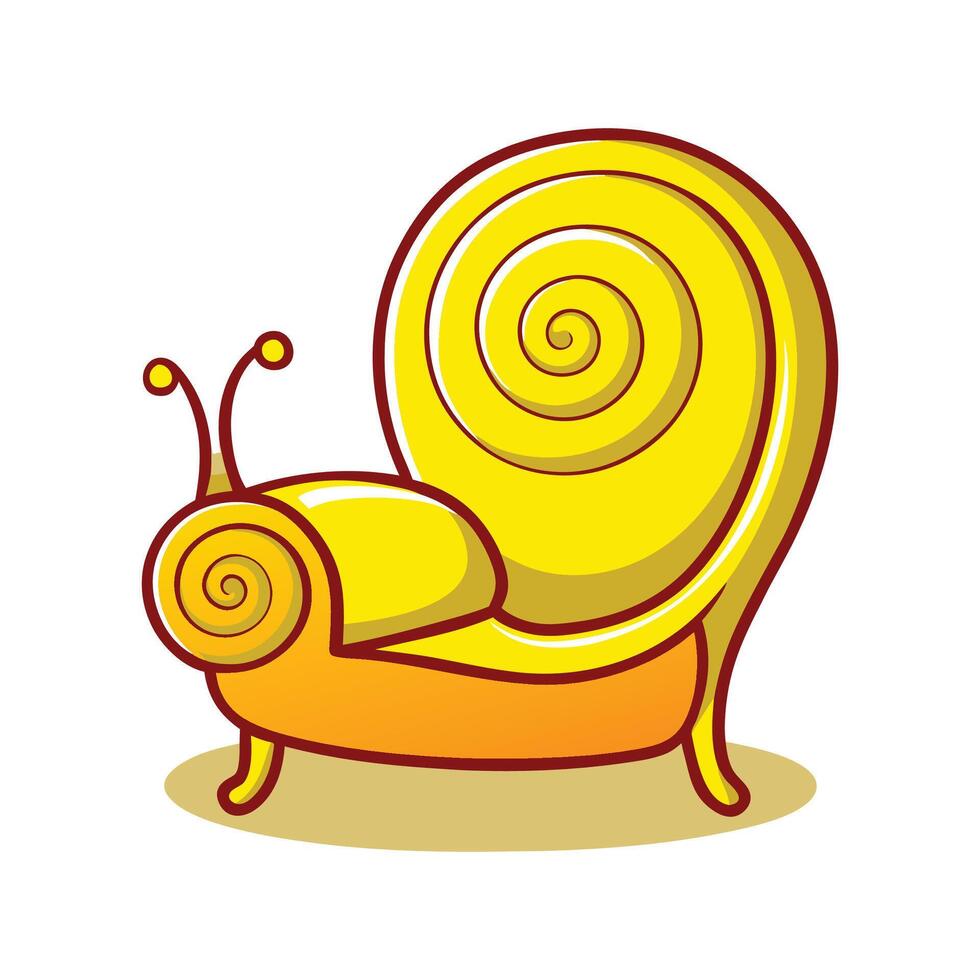 Whimsical snail-shaped chair vector