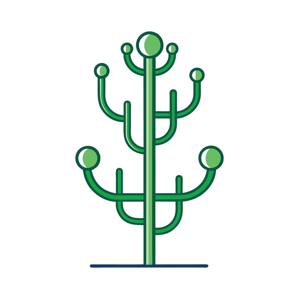 Stylish whimsical cactus-shaped coat rack vector