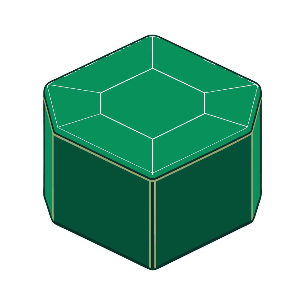 Hexagonal ottoman with clean strokes vector