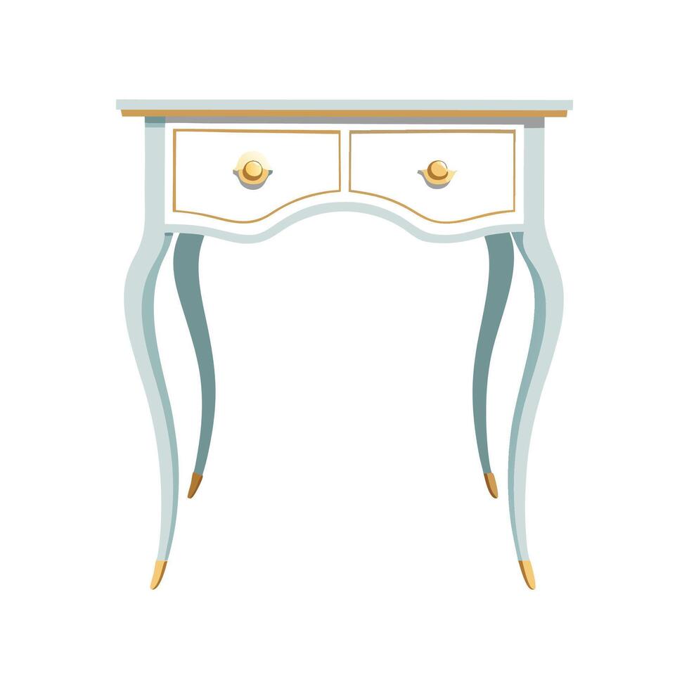 Chic writing desk with curved leg design vector