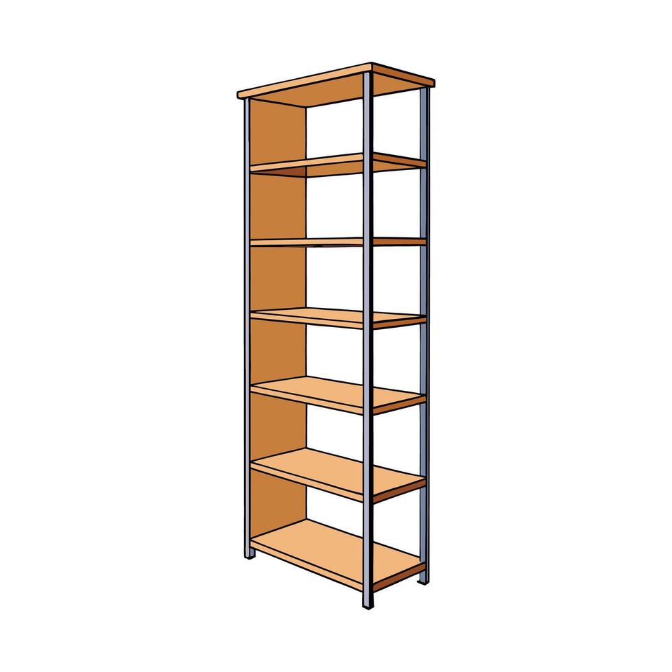 Stylish tall bookcase with narrow design vector