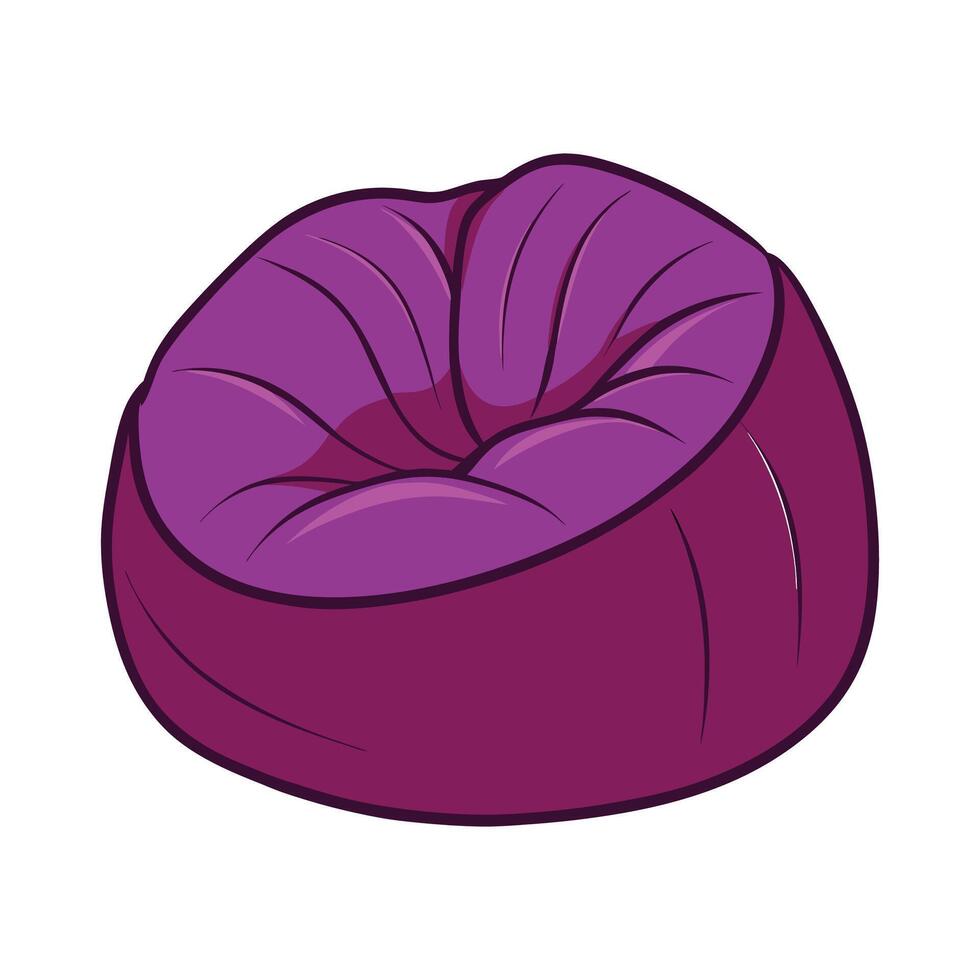 Creative cozy bean bag chair with soft fabric vector