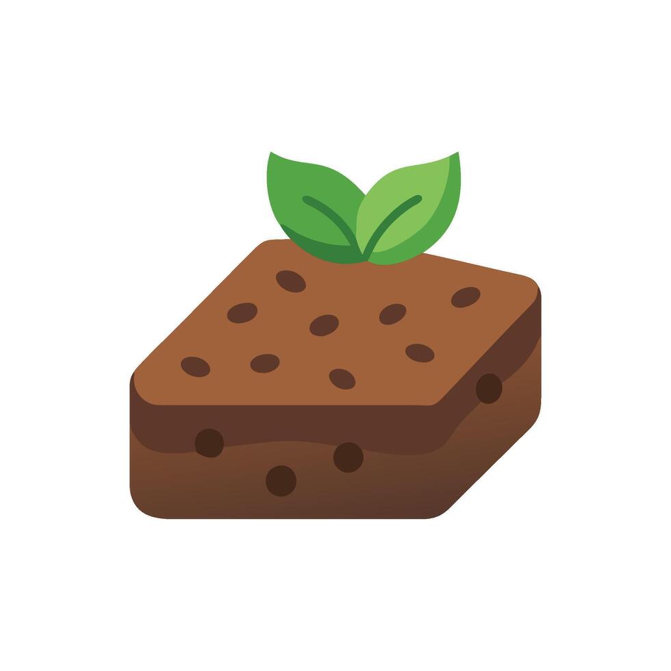 Rich Vegan Brownie Icon Design vector