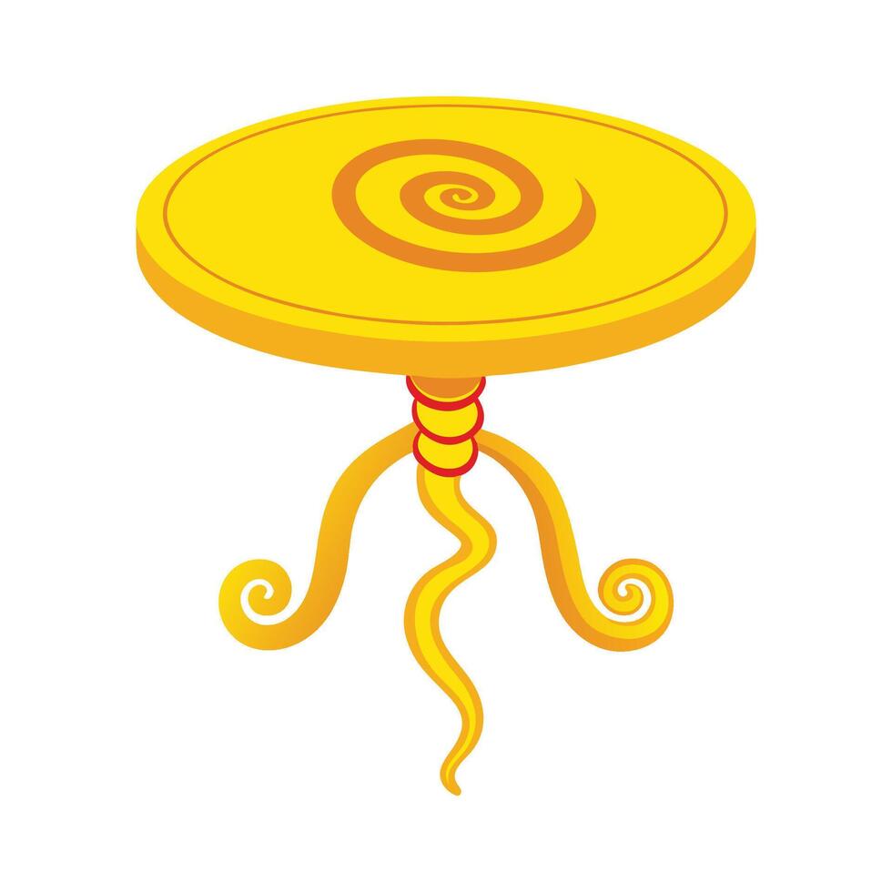 Creative whimsical round table with spiral design vector