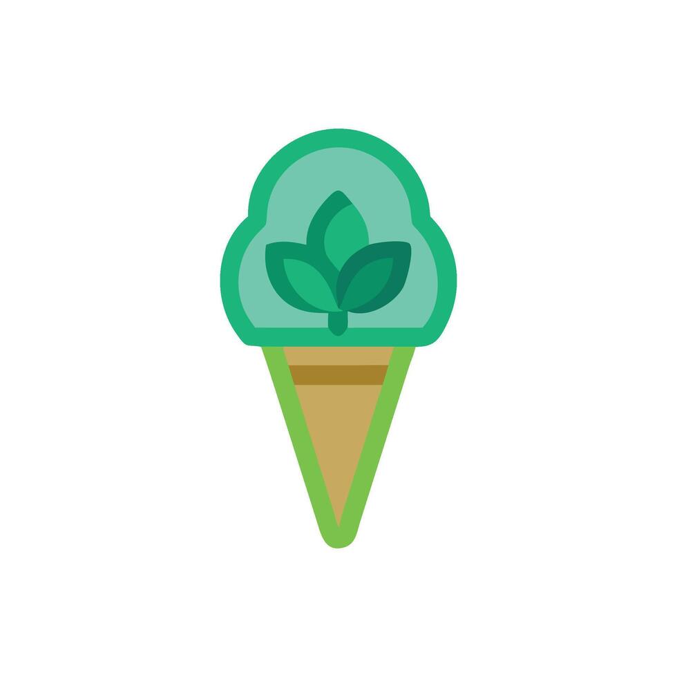 Creamy Vegan Ice Cream Icon vector