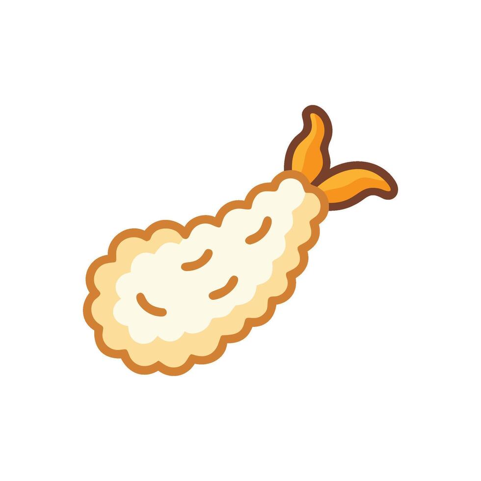 Crispy Tempura Shrimp Icon vector