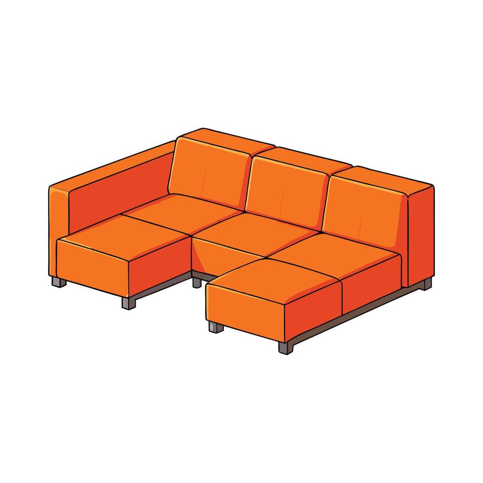 Chic modular sectional sofa piece design vector