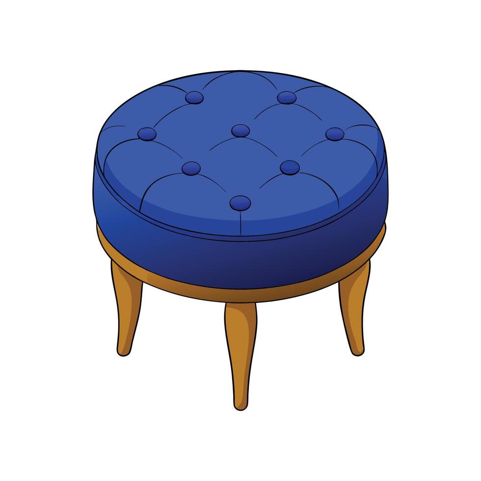 Creative circular ottoman with tufted details vector