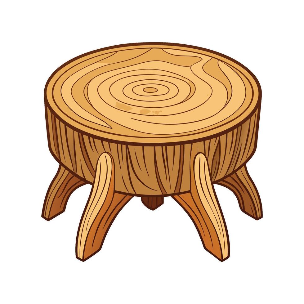 Stylish whimsical coffee table in tree trunk shape vector