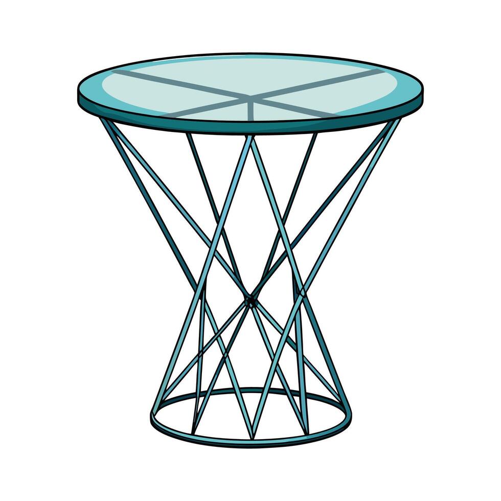 Stylish contemporary side table with glass and geometric design vector