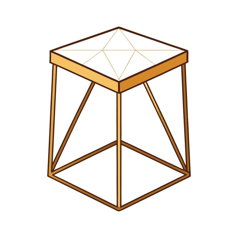 Stylish hexagonal end table design vector
