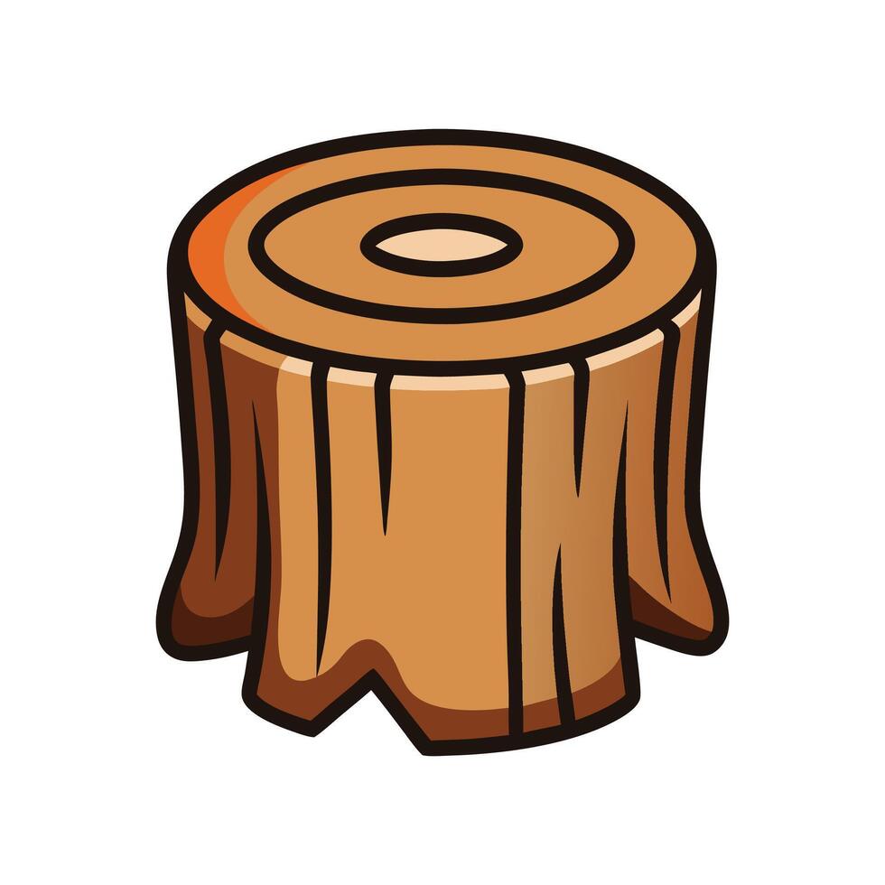 Stylish natural log stool with bark accents vector