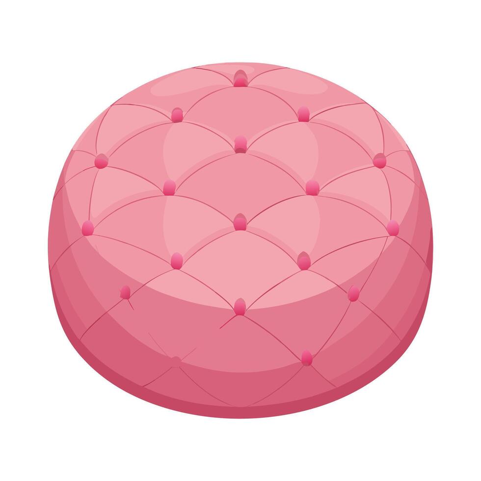 Chic round pouf featuring quilted design vector