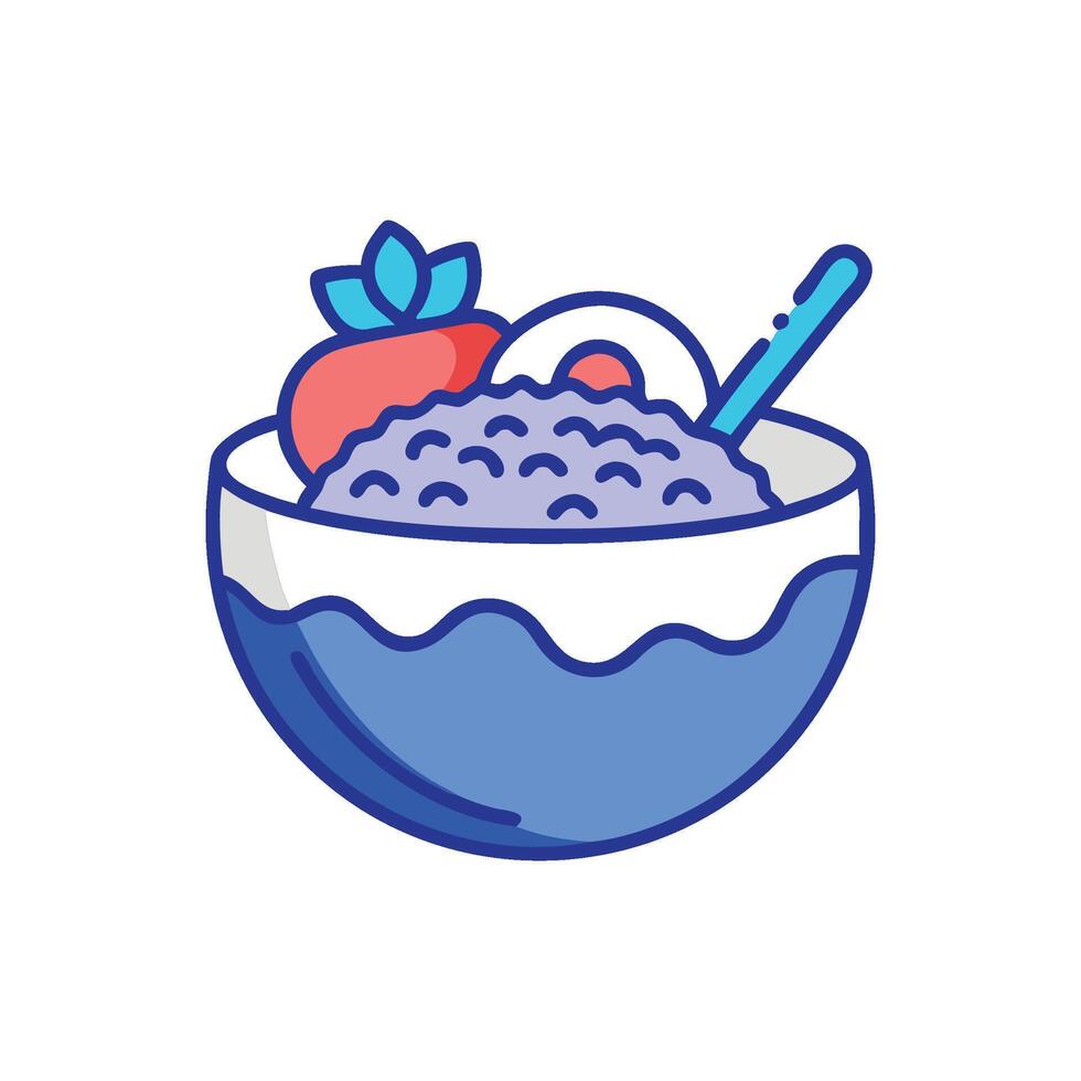Refreshing Smoothie Bowl Icon Design vector