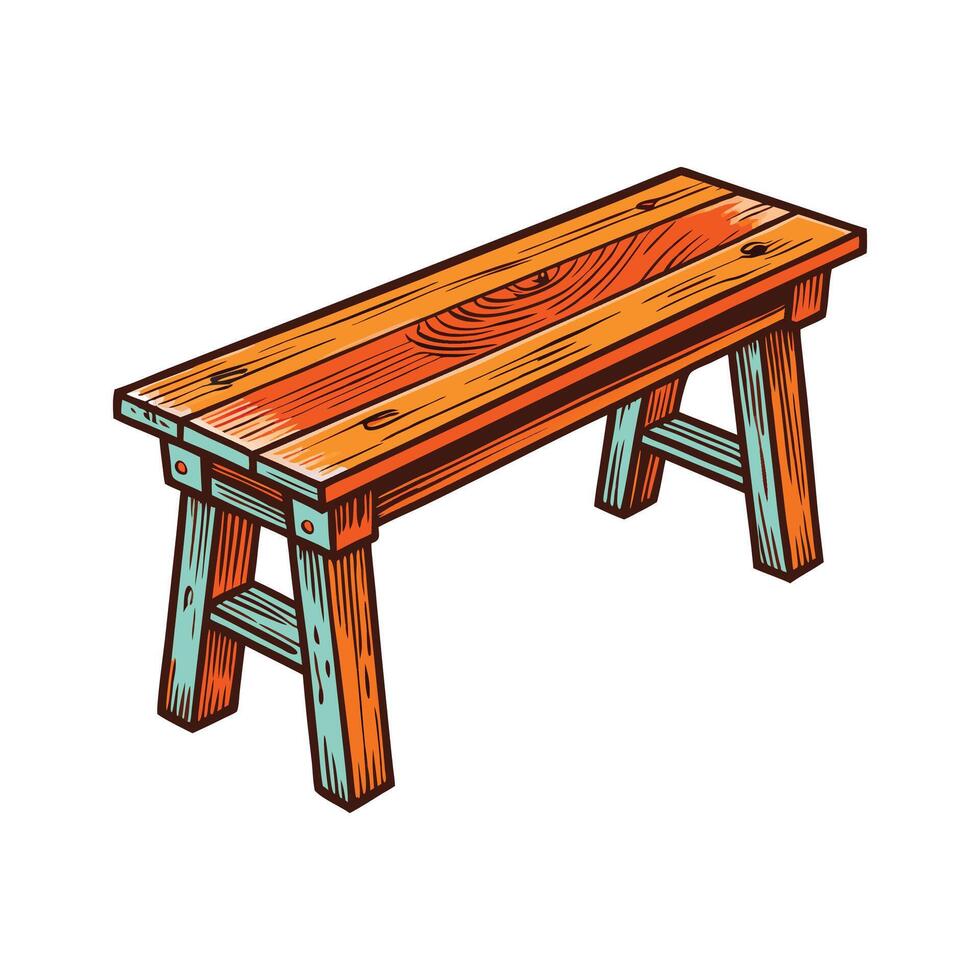 Chic rustic farmhouse bench vector