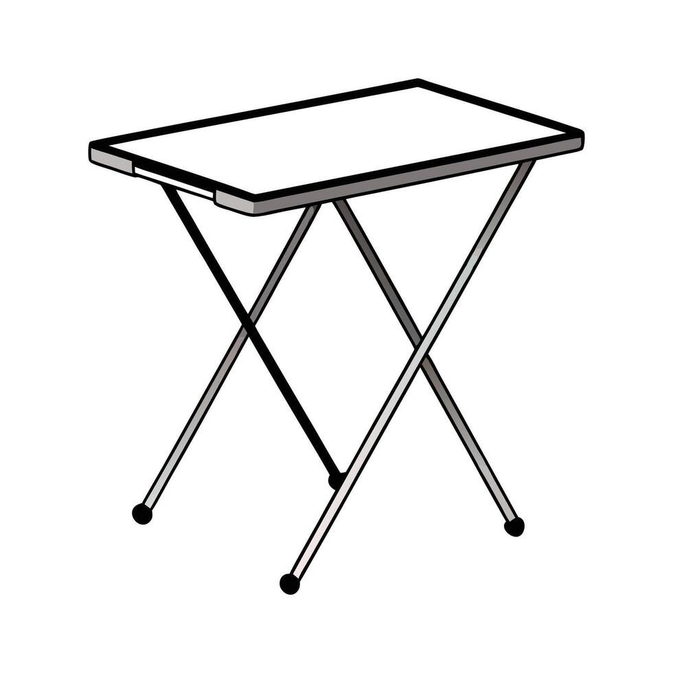 Creative foldable desk with metal frame design vector