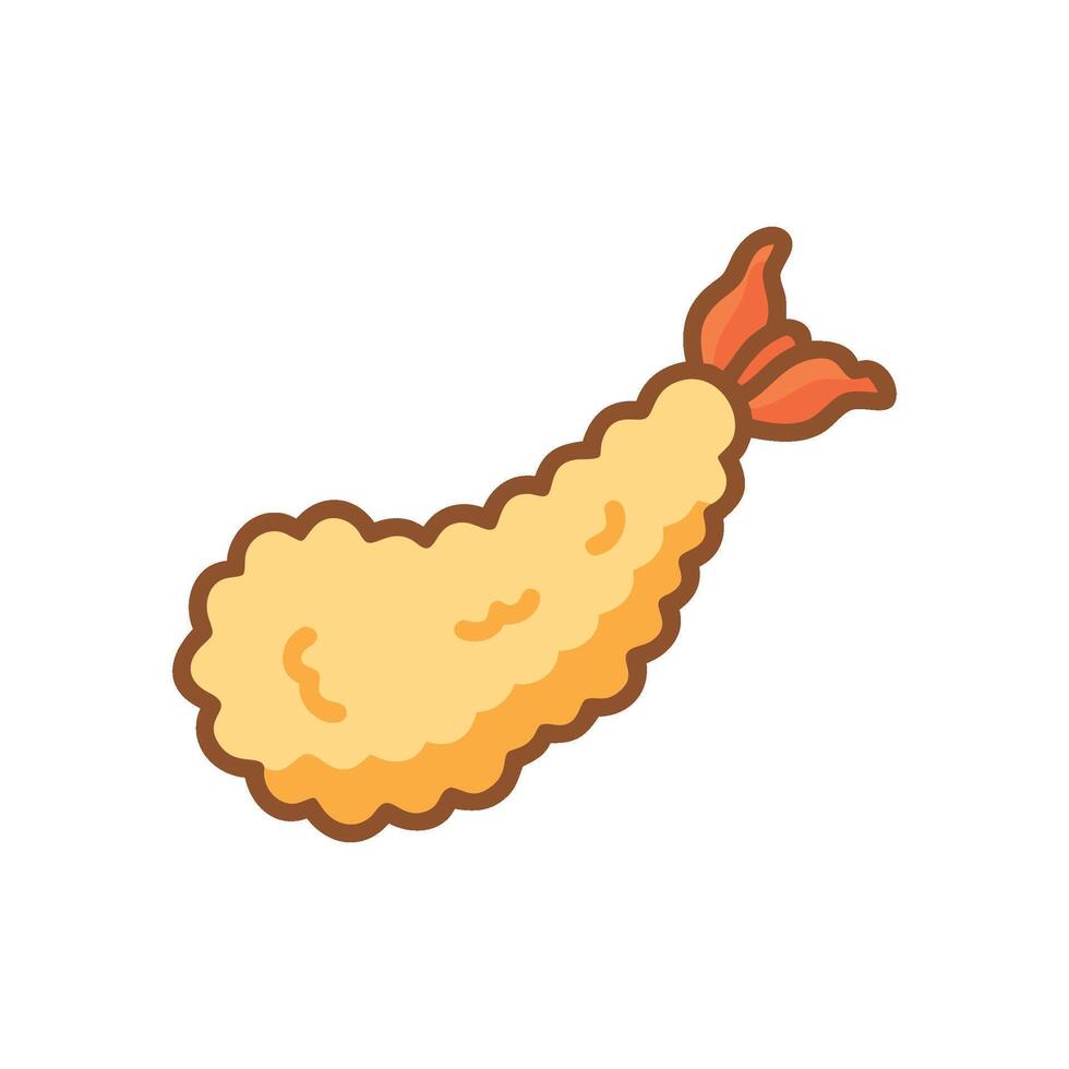 Fresh Tempura Shrimp Icon Design vector