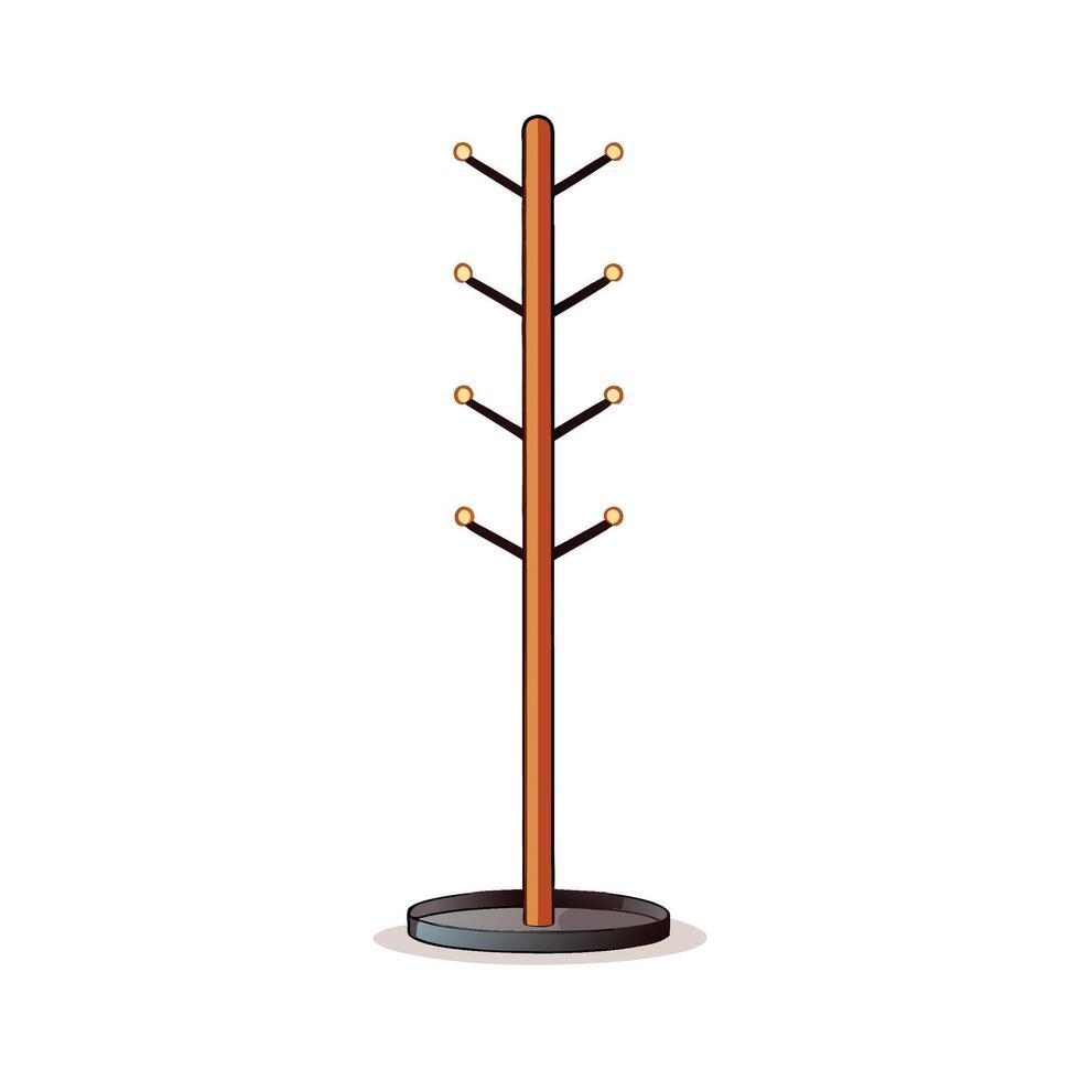 Stylish tall coat rack with polished design vector