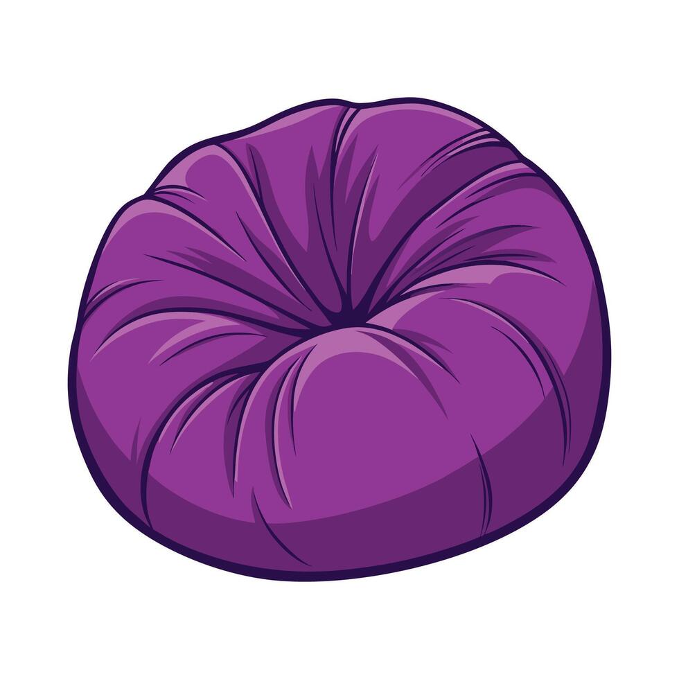 Stylish bean bag chair with smooth fabric covering vector