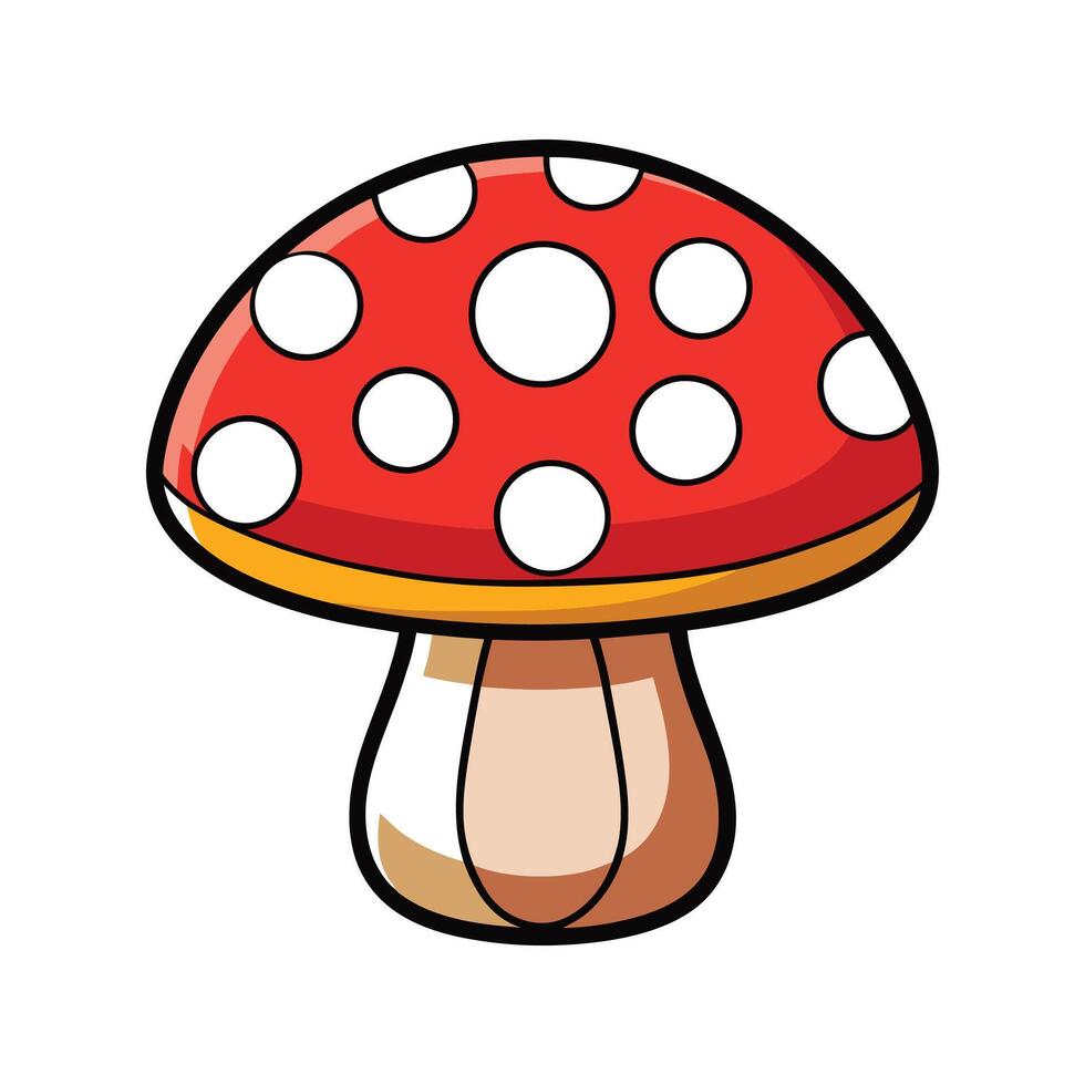 Mushroom-shaped stool with red top vector