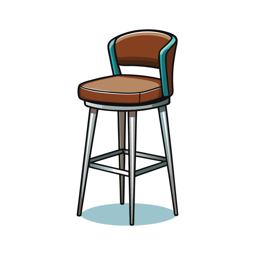 Chic bar stool featuring leather seat vector