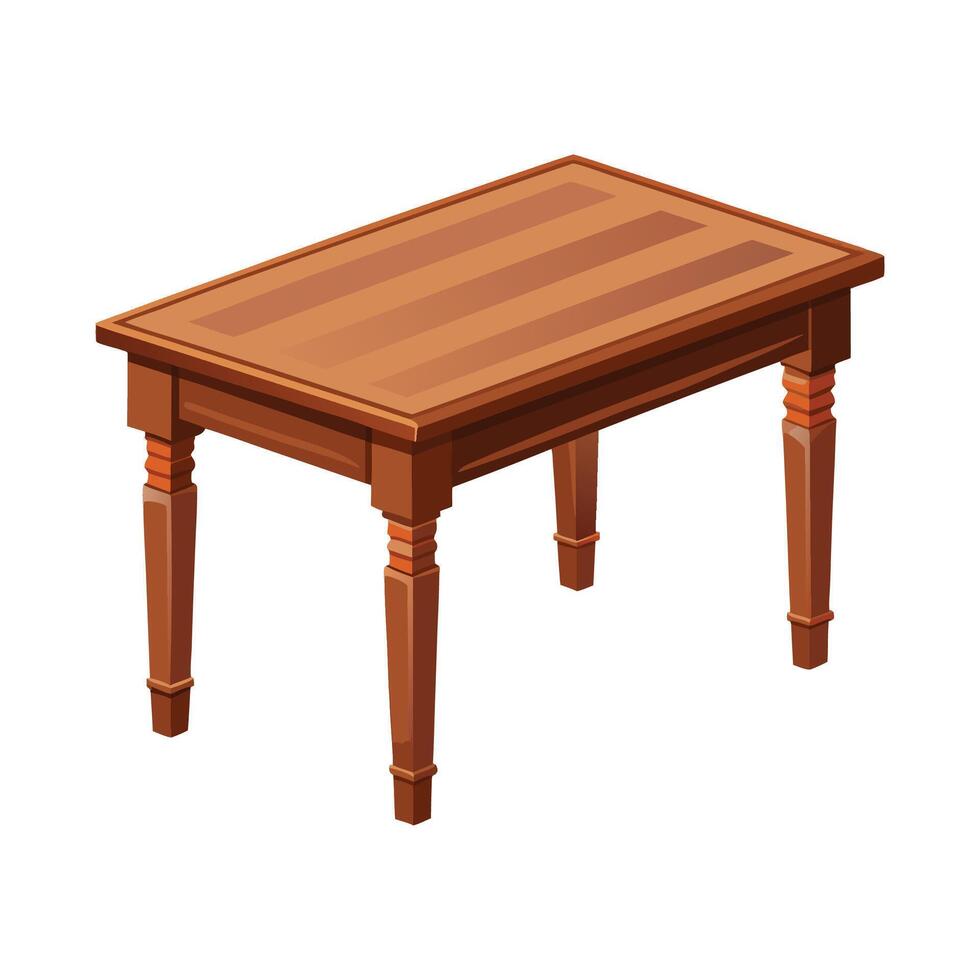 Chic traditional dining table featuring rectangular top vector