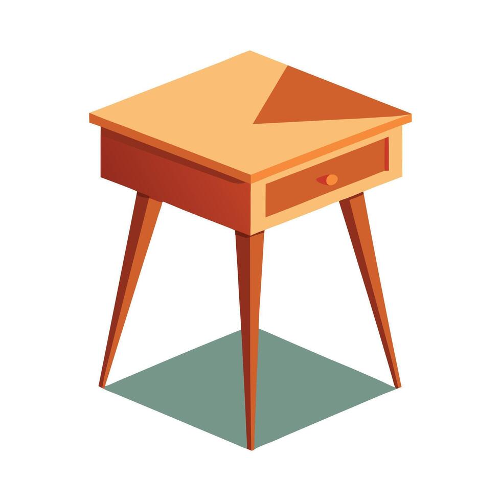 Chic tiny corner table featuring single drawer vector