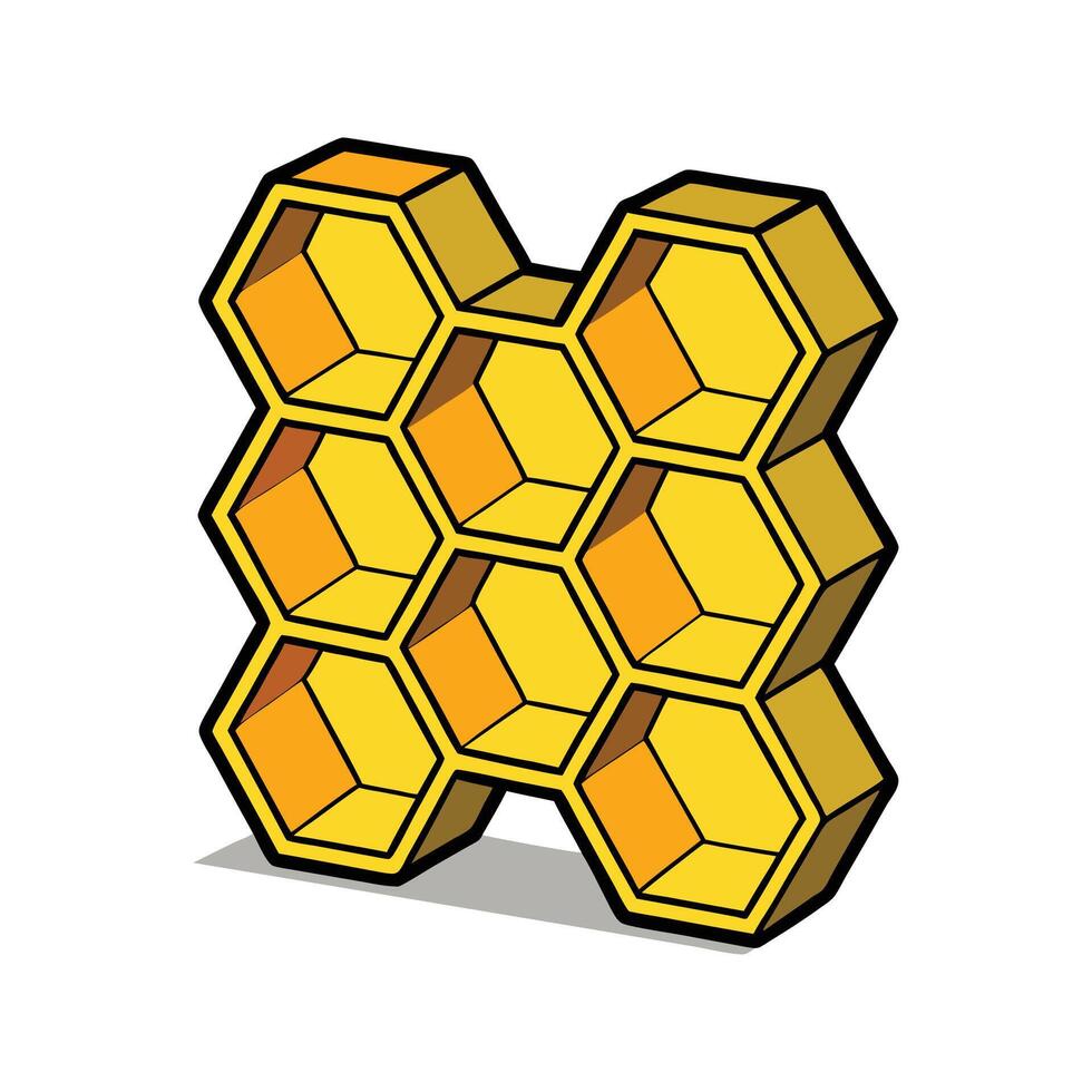 Quirky bookshelf shaped like a honeycomb vector
