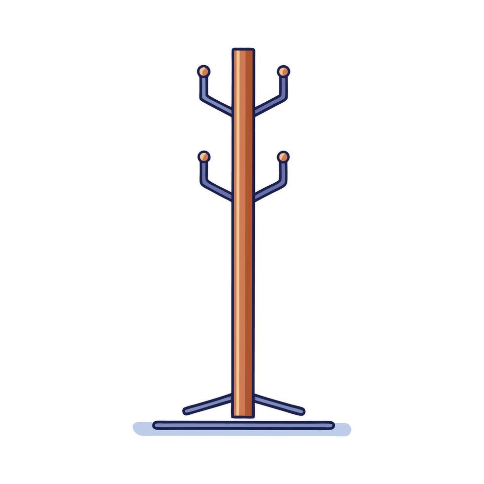 Chic minimalist coat rack design vector