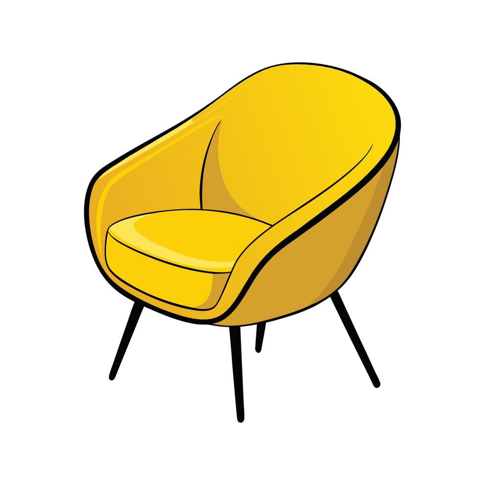 Creative bucket seat accent chair design vector