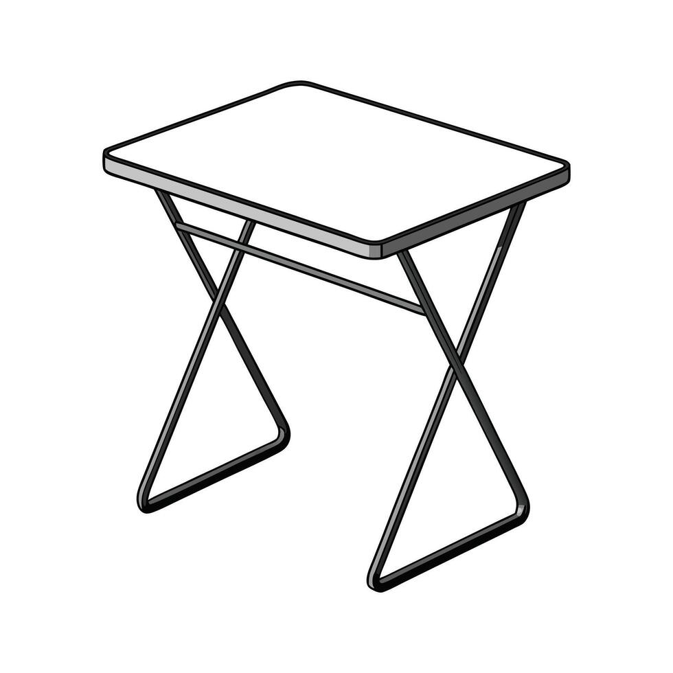 Stylish foldable desk featuring metal frame vector