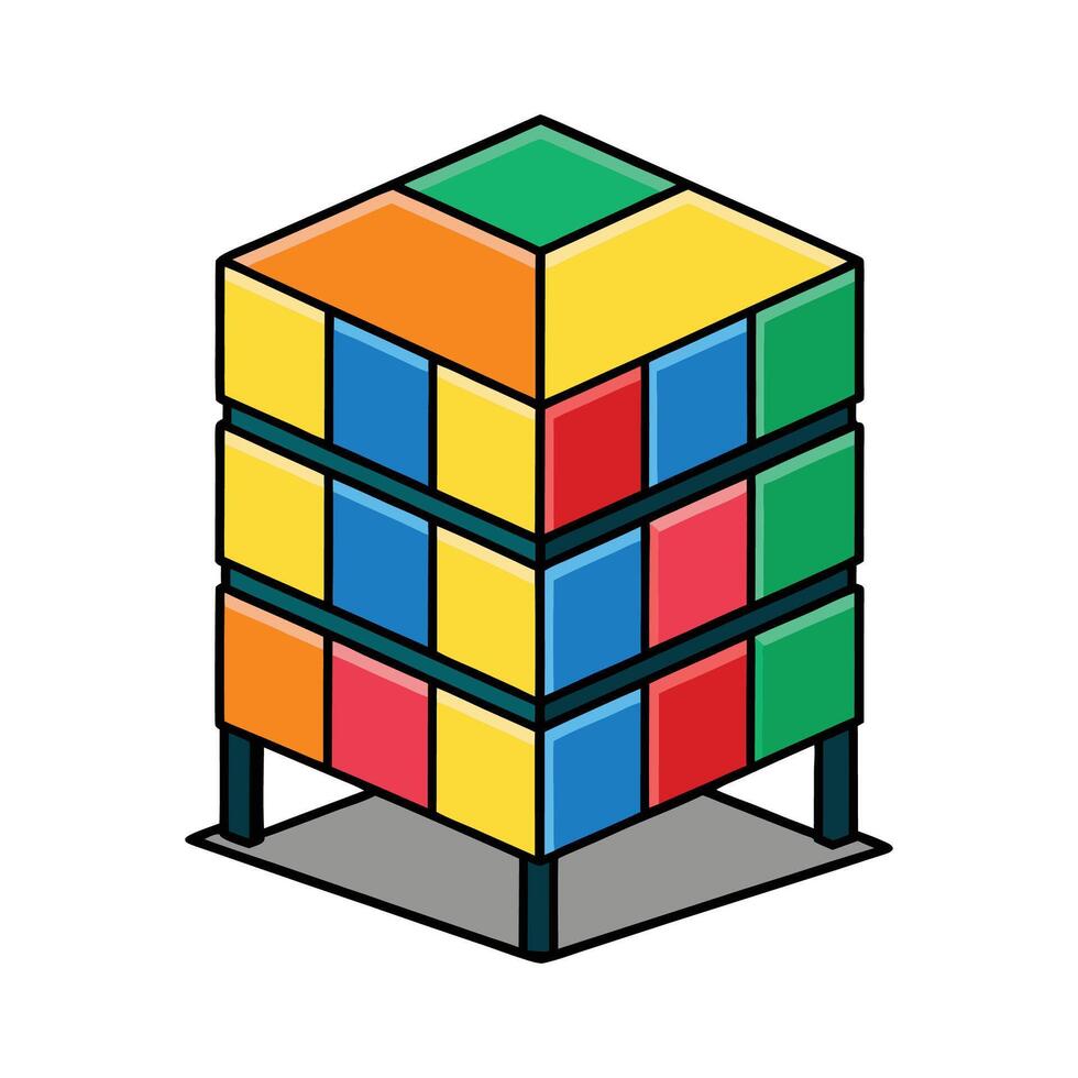 Chic dresser designed like a colorful stack vector