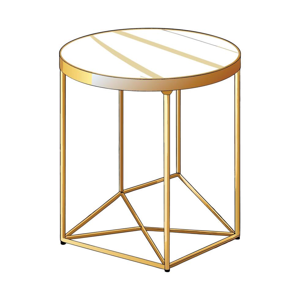 Chic side table featuring a marble top vector