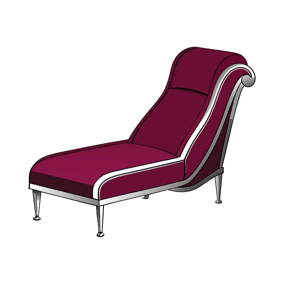 Chic chaise lounge featuring extended backrest vector