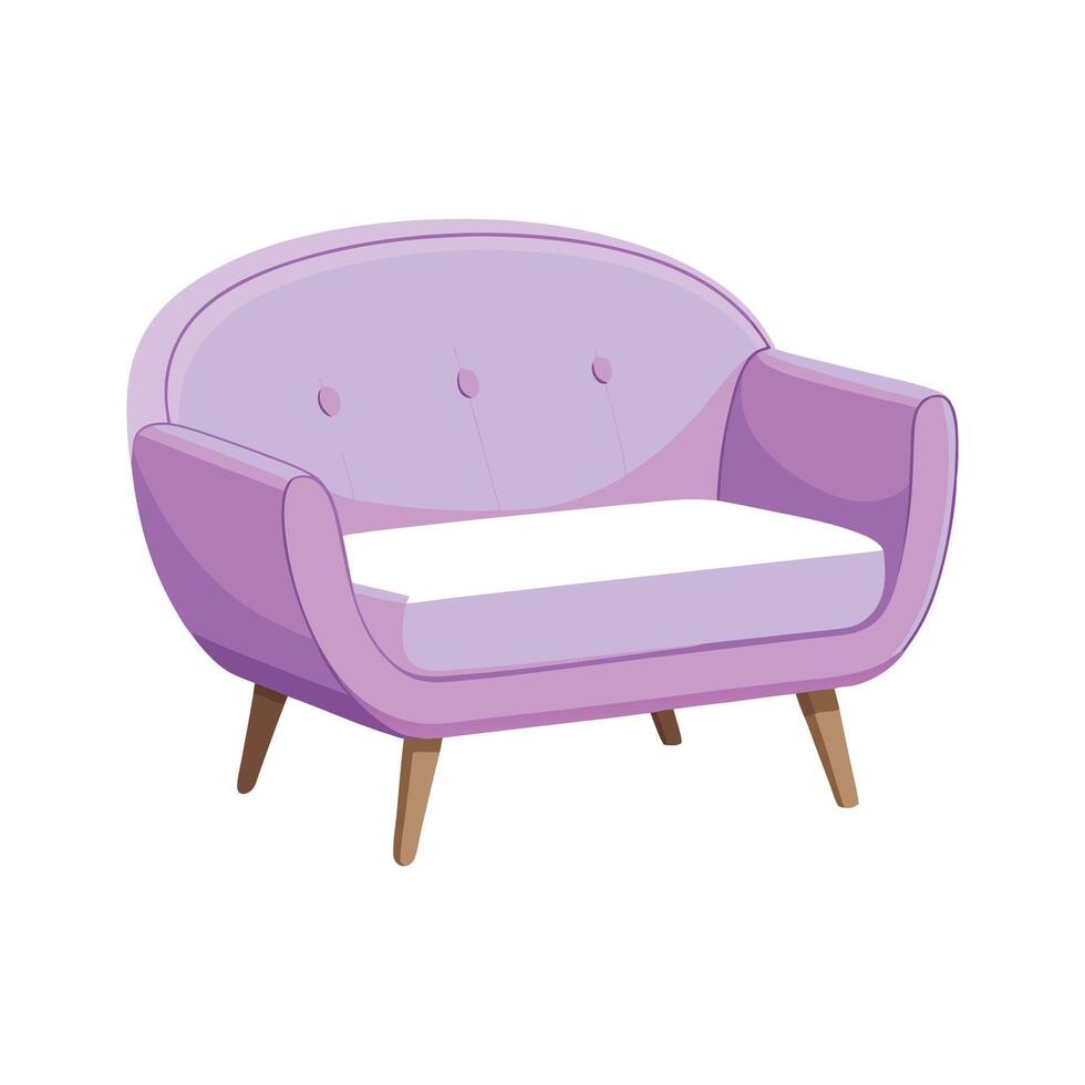 Chic loveseat featuring rounded corners vector