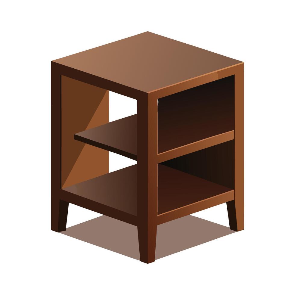 Creative cube side table with open compartments vector
