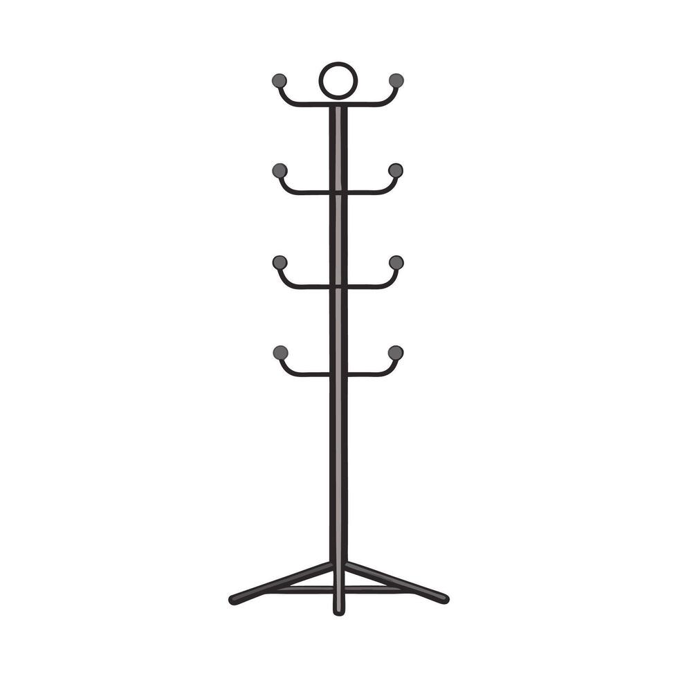 Stylish tall coat rack with sleek narrow shape vector