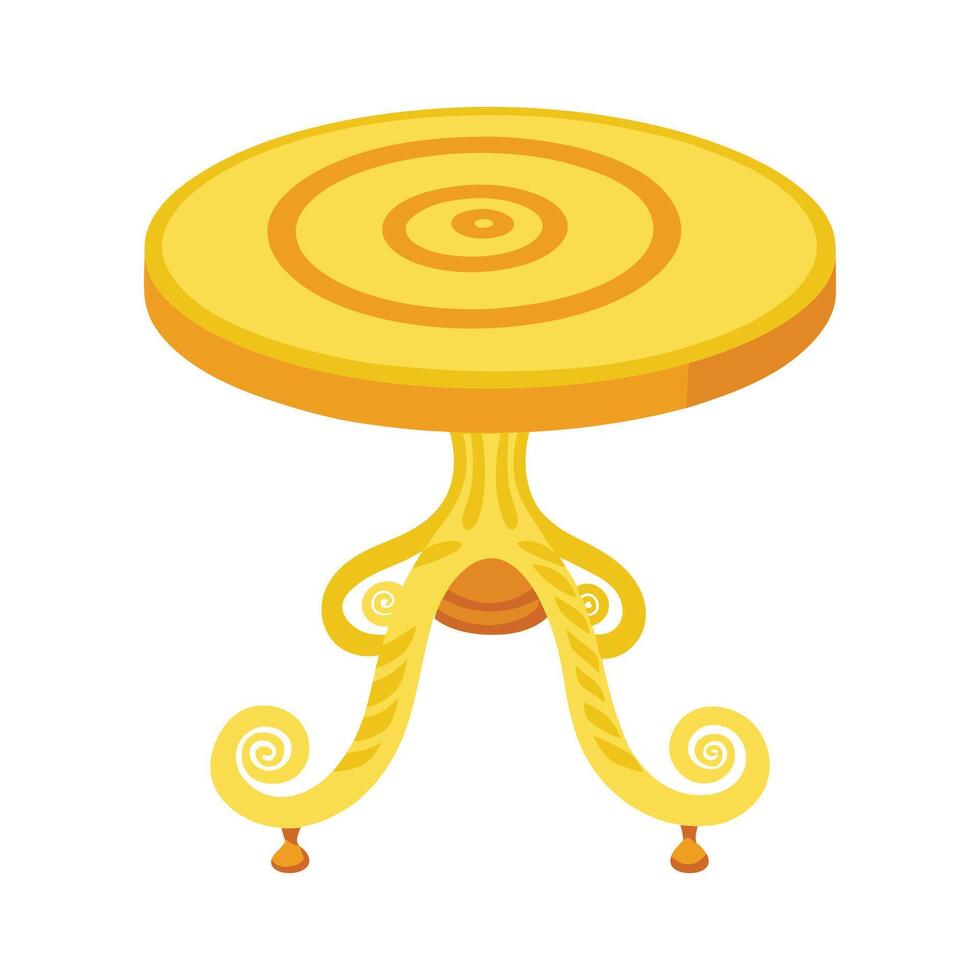 Chic round table featuring spiral-shaped legs vector