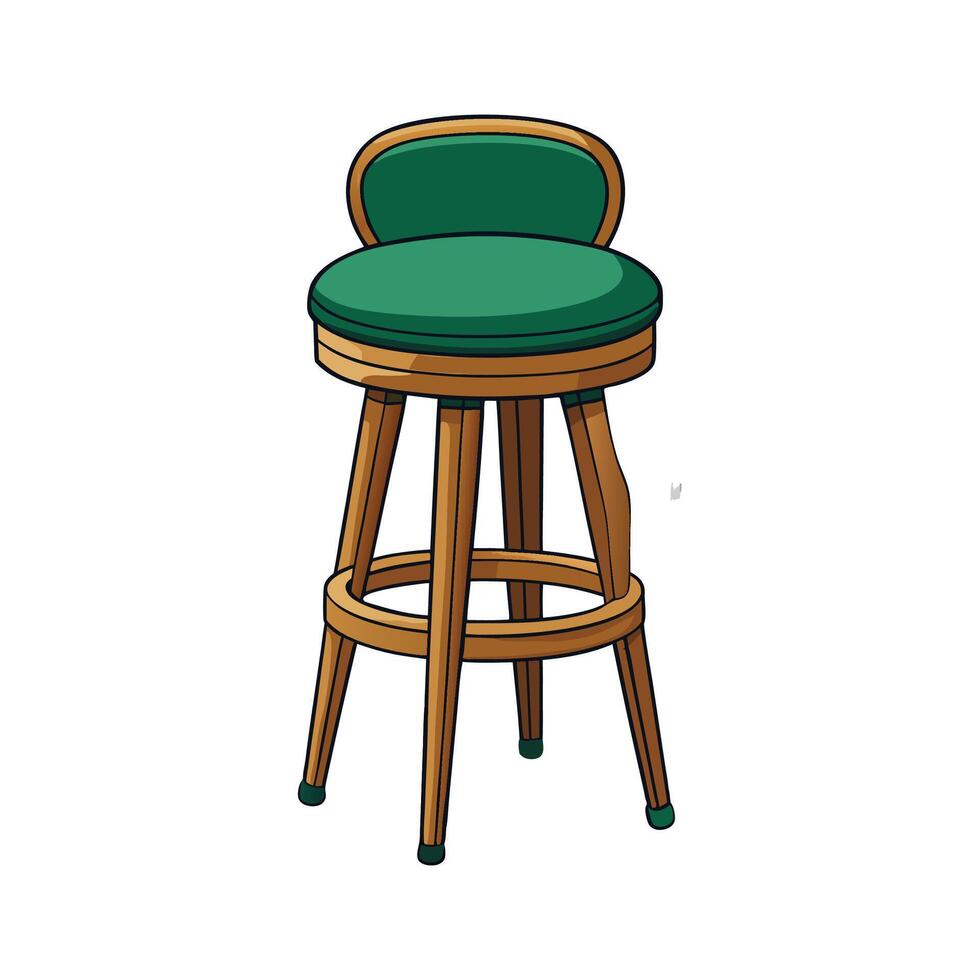 Chic vintage-style barstool featuring round seat vector