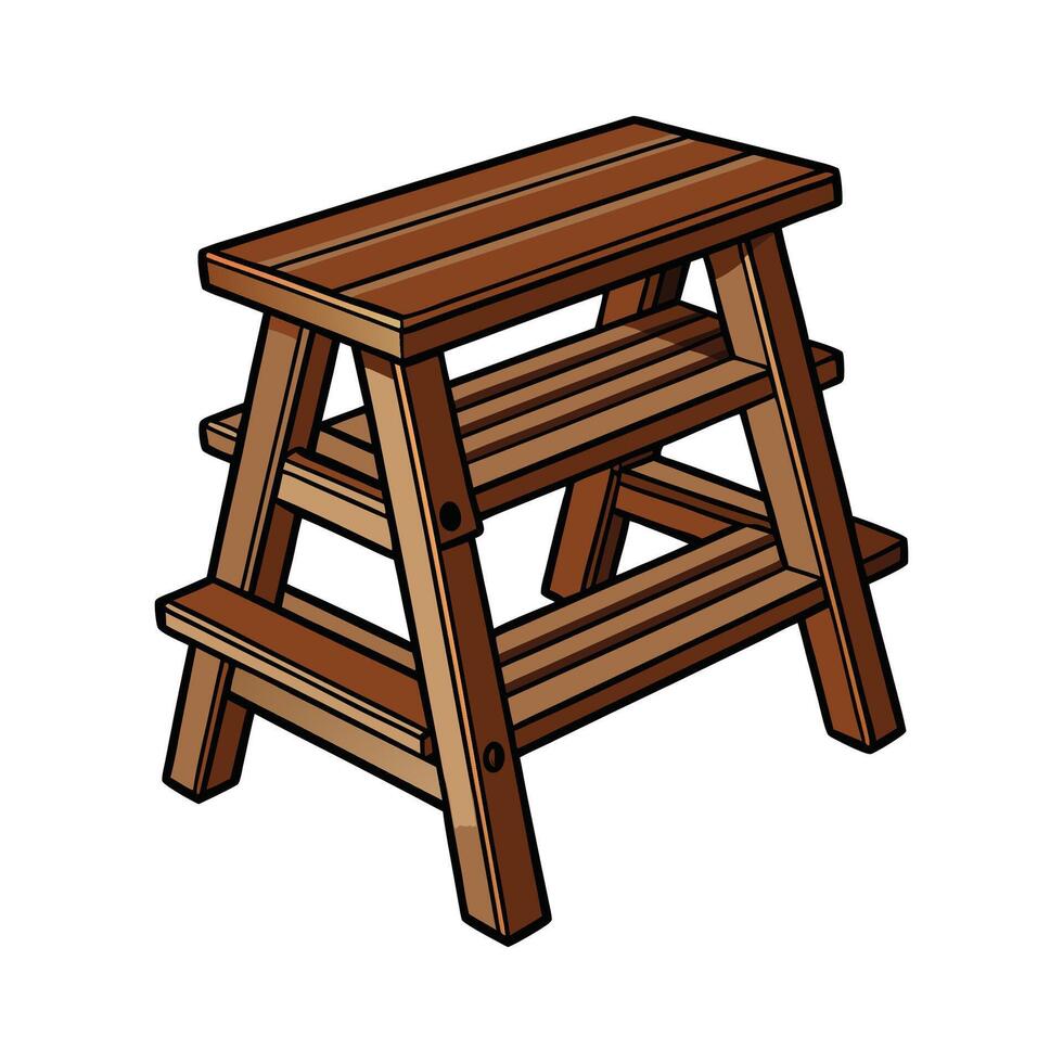 Chic vintage step stool design vector
