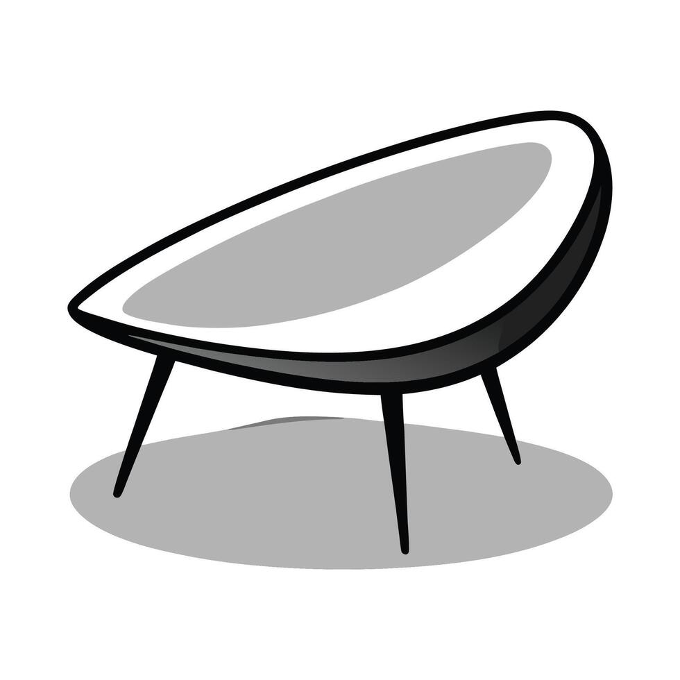 Chic coffee table featuring teardrop top vector