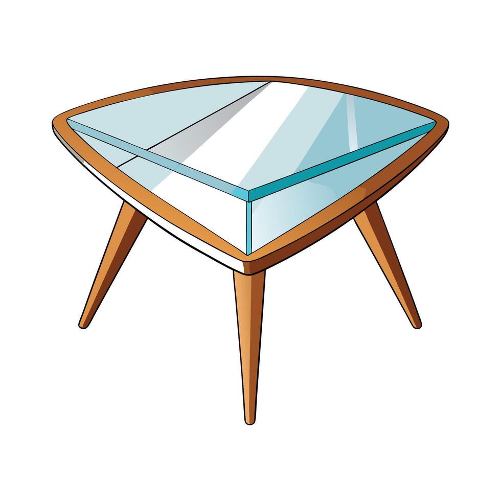 Triangular glass coffee table vector