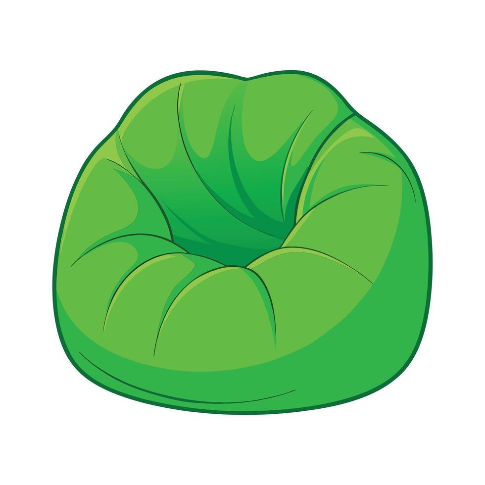 Chic green bean bag chair featuring soft round design vector