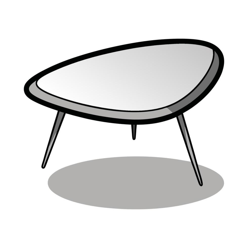 Creative unique coffee table with teardrop design vector
